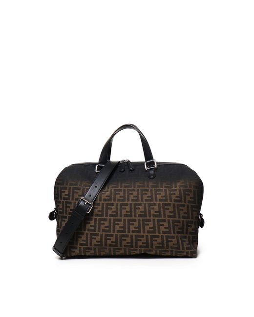 Fendi Black Siesta Ff Jacquard Bag for men