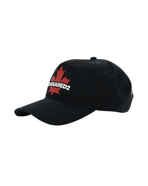 DSquared² Black Baseball Cap With Logo Embroidery for men