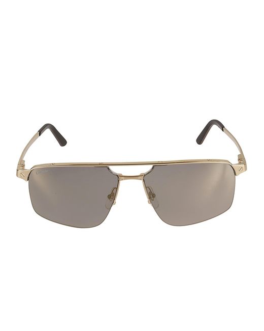 Cartier Gray Aviator Square Sunglasses for men