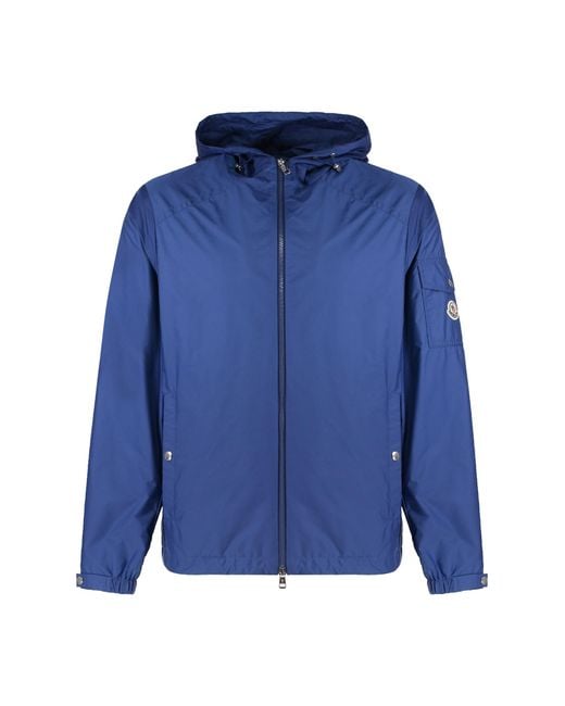 Moncler Blue Etiache Techno Fabric Jacket for men