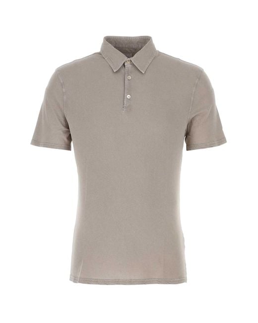 Fedeli Gray Cappuccino Cotton Polo Shirt for men