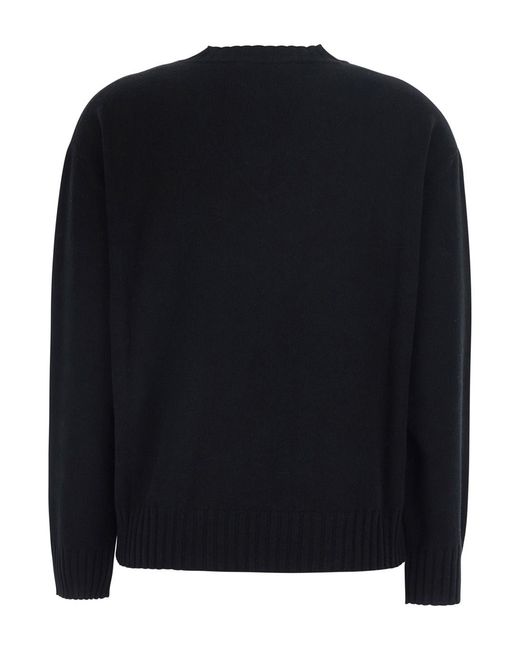 Fabiana Filippi Black Sweater Round Neck Wool Tops
