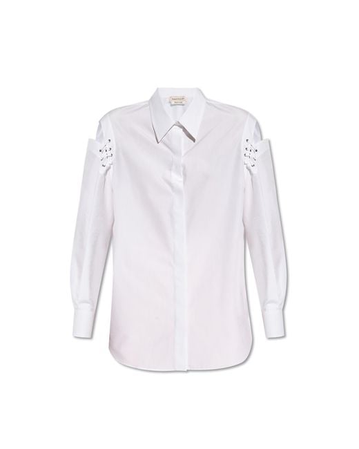 Alexander McQueen White Shirt With Cutouts