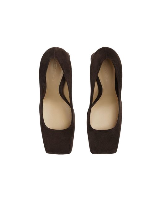 Bottega Veneta Brown Square-Toe Block-Heel Pumps