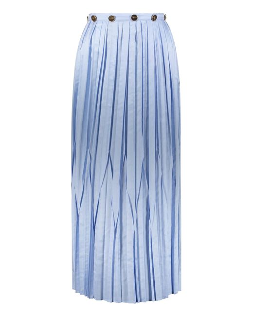 Ferragamo Blue Pleated Skirt
