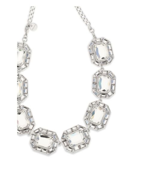 Self-Portrait White Crystal Necklace Brass Necklaces