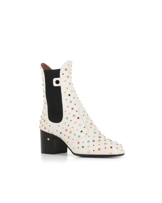 Laurence Dacade White Boot Angie Studs
