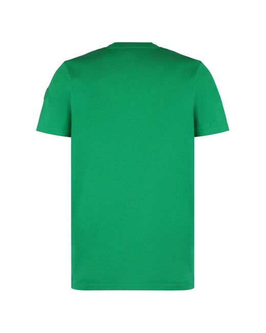 Moncler Green Cotton Crew-Neck T-Shirt for men