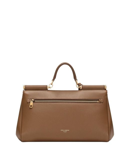Dolce & Gabbana Brown My Sicily Leather Handbag