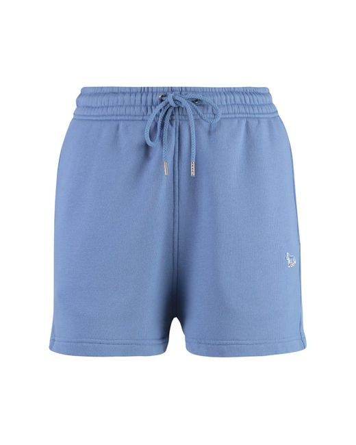 Maison Kitsuné Blue Cotton Shorts
