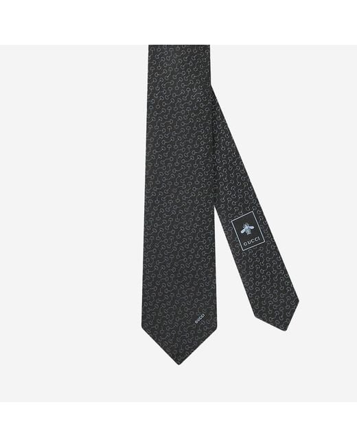 Gucci Gray Jacquard Silk Tie Ties & Bow for men