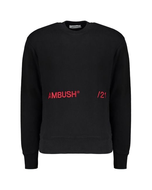 Ambush Black Logo Embroidered Cotton Sweatshirt for men