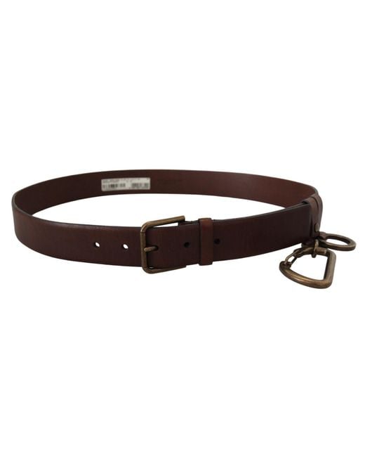 Dolce & Gabbana Brown Elegant Leather Belt With Metal Buckle for men