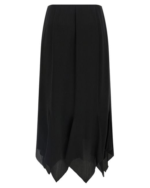 Valentino Garavani Black Crêpe De Chine Skirt Silk