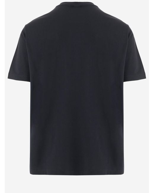 Emporio Armani Blue Cotton T-Shirt With Logo, T-Shirts for men