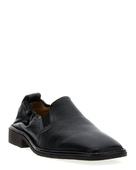 Lemaire Black Buffalo Leather Loafers for men