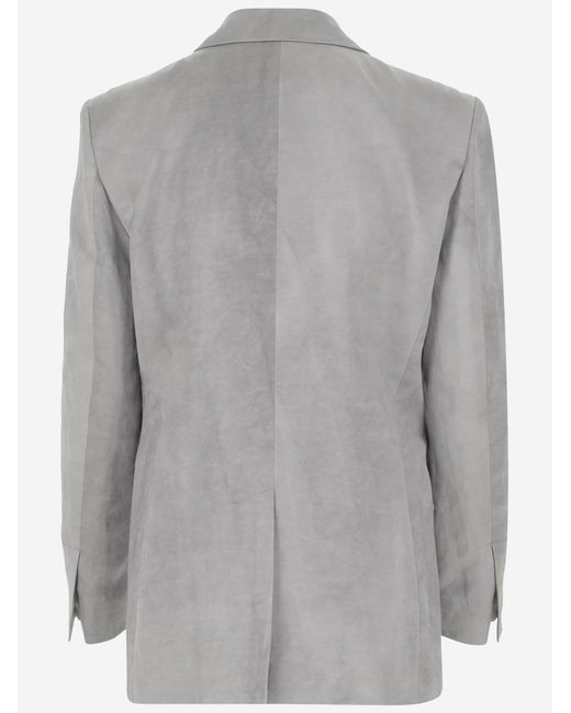 Pinko Gray Blazer Viscose Blend Jacket