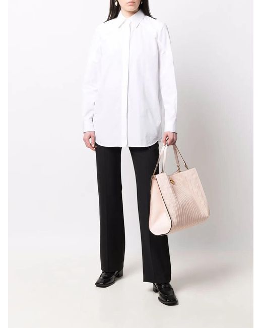 Ferragamo White Long-Sleeve Cotton Shirt
