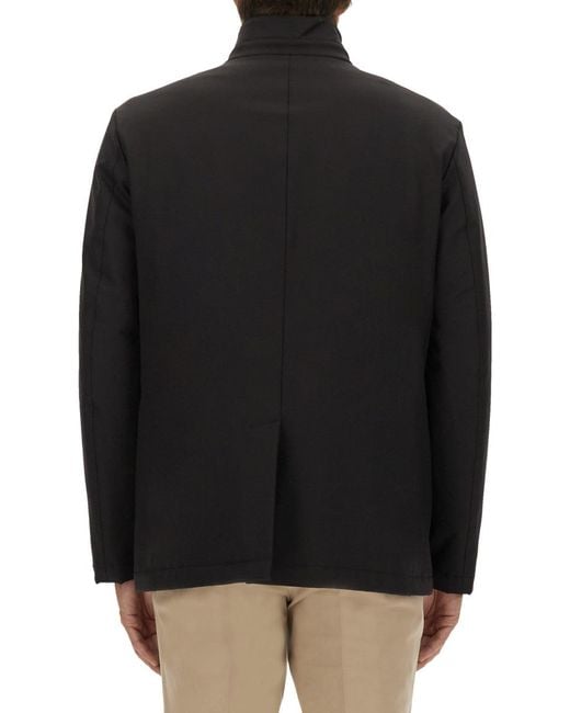 Fay Black Jacket With Hook Polyamide Elastan for men