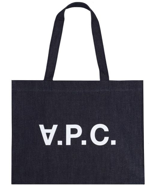 A.P.C. Blue Shopping Bag Daniela Cotton Handbags