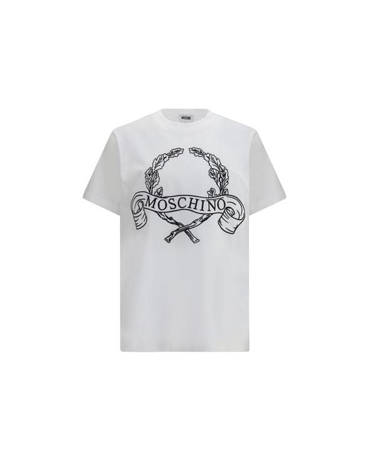 Moschino White Cotton T-Shirt for men