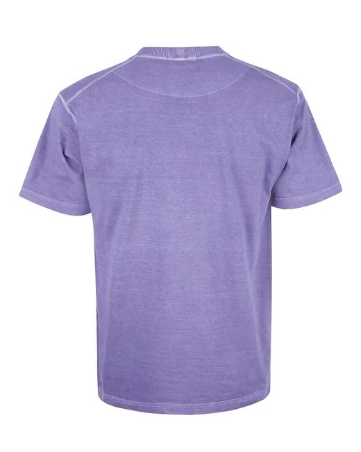 Stone Island Purple Logo Patch Crewneck T-shirt for men