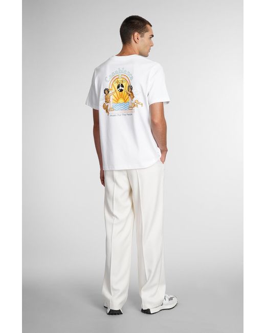 Casablancabrand White De Musique Graphic-print Organic Cotton-jersey T-shirt X for men