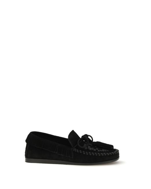 Isabel Marant Black Suede Fitza Loafers Calf Leather Bos Taurus