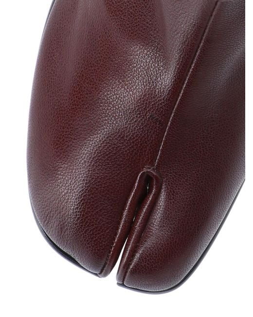 Maison Margiela Purple Ankle-High Split-Toe Leather Boots for men