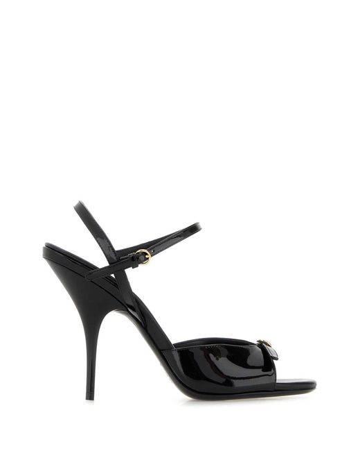 Miu Miu Black Leather Sandals
