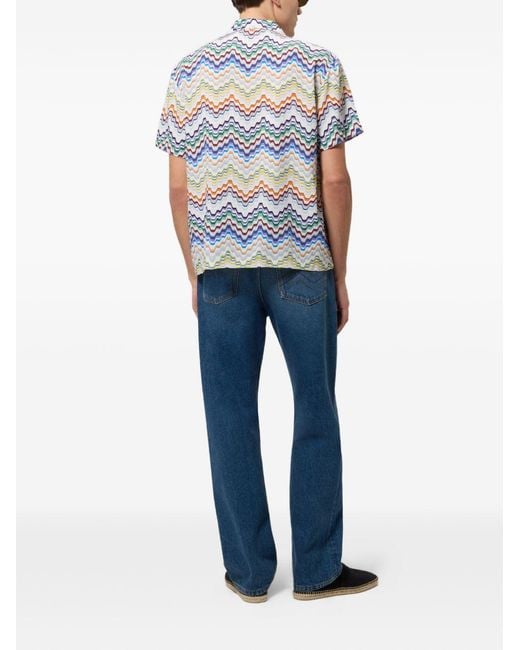 Missoni Blue Shirt Viscose for men
