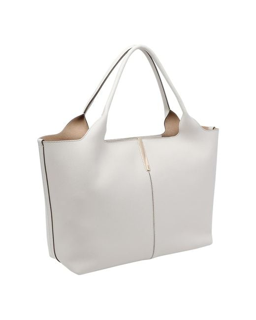 Tod's White Small-Medium Leather Shopping Bag