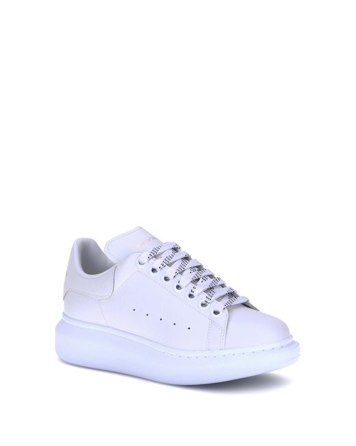 McQueen White Leather Sneakers Trainers