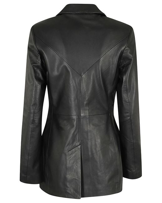REMAIN Birger Christensen Black Fitted Leather Blazer