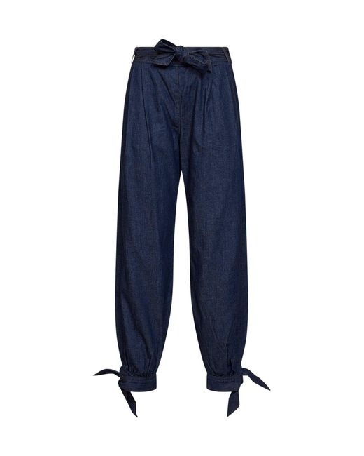 Zimmermann Blue Ink Denim Aster Harem Trousers