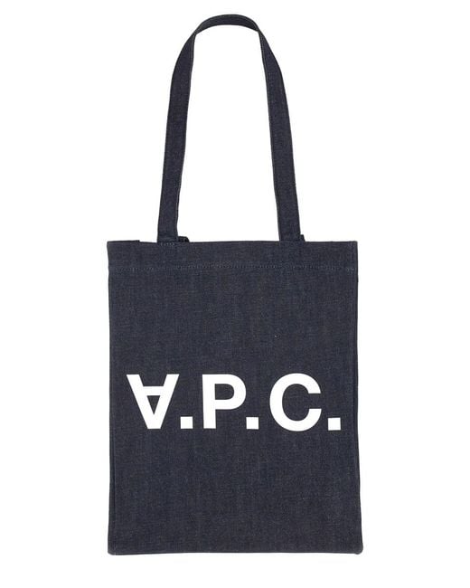 A.P.C. Blue Tote Bag Cotton Handbags