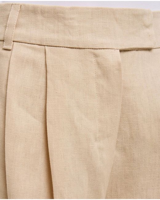 Max Mara Natural Lira Double Pinces Linen Pants