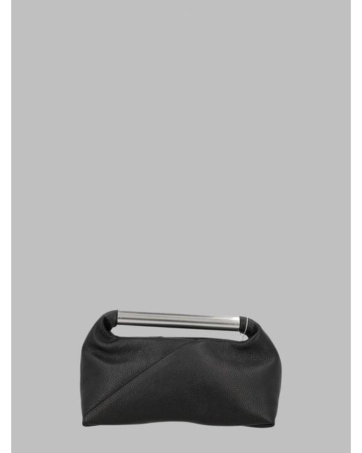 MM6 by Maison Margiela Gray Clutch Japanese With Jewelled Handle Leather Bags