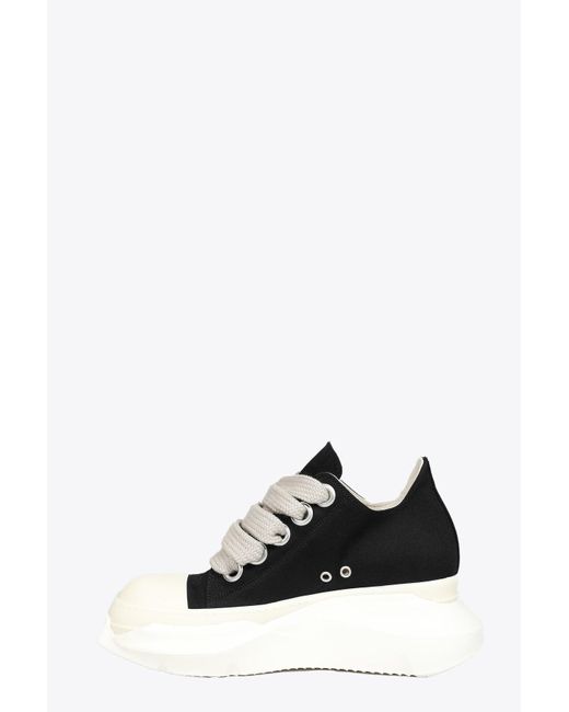 Rick Owens Abstract Low Black Denim Low Abstract Sneaker With