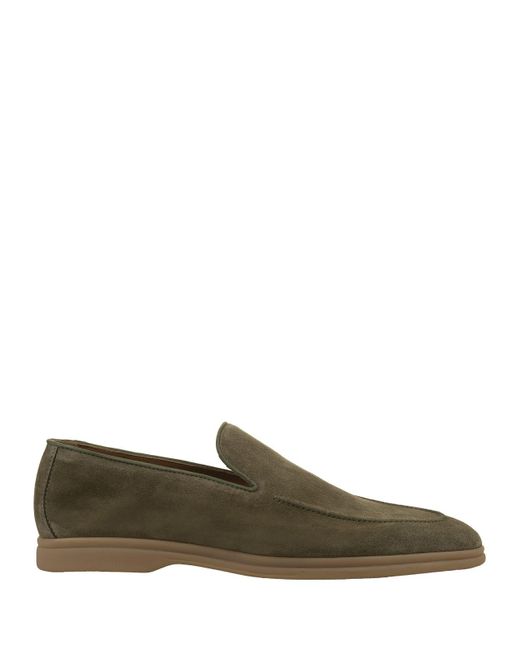 Doucal's Green Military Suede Loafers for men