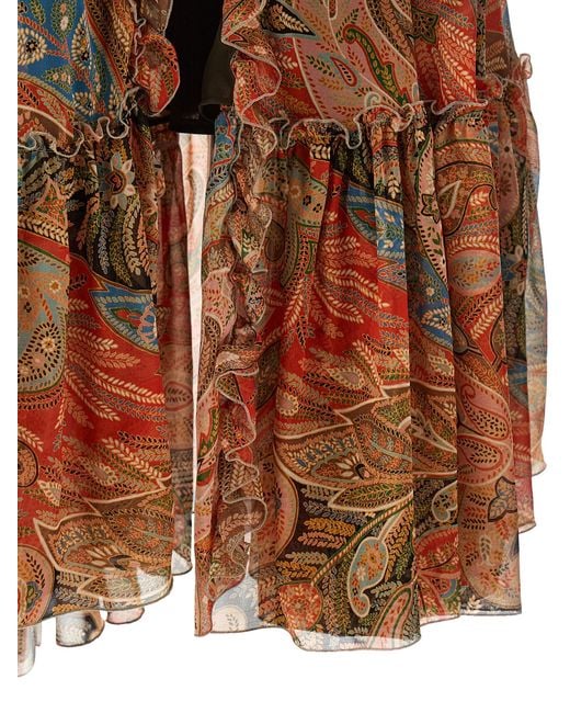 Etro Brown Silk Mini Skirt