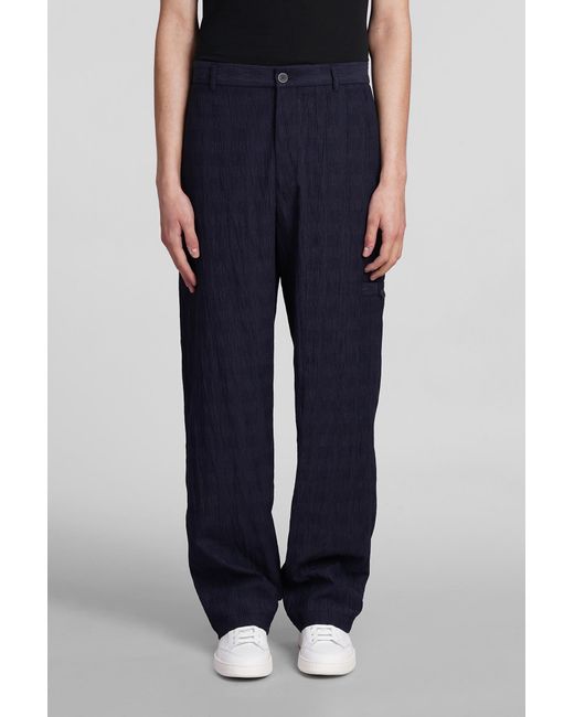 Emporio Armani Pants In Blue Polyester for men