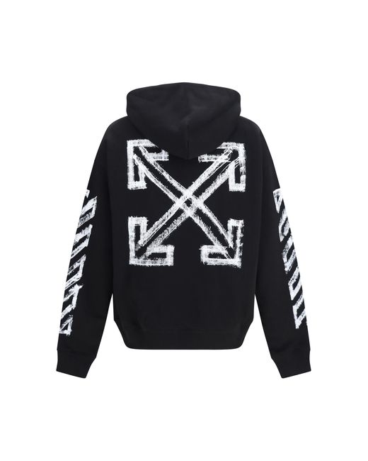 Off-White c/o Virgil Abloh Black Motion Arrow Hoodie Cotton Sweatshirts for men