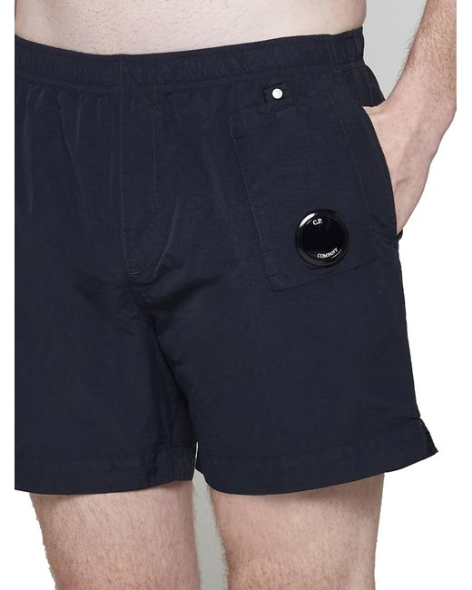 C P Company Blue Utility Pocket Swim Shorts for men
