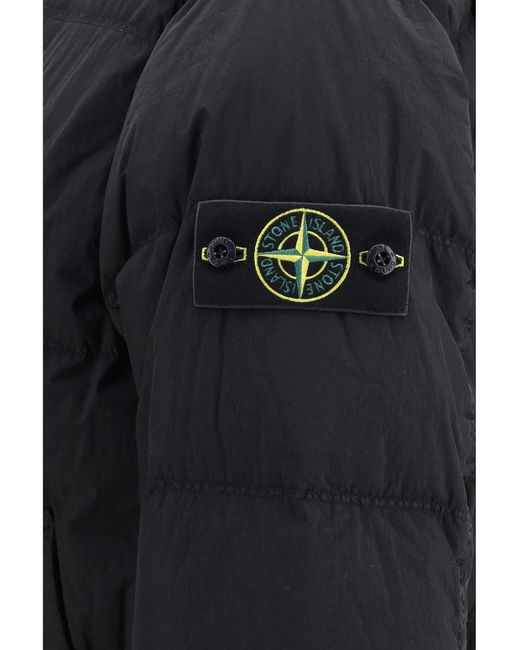 Stone Island Blue Crinkle Reps Ny Down Jacket for men