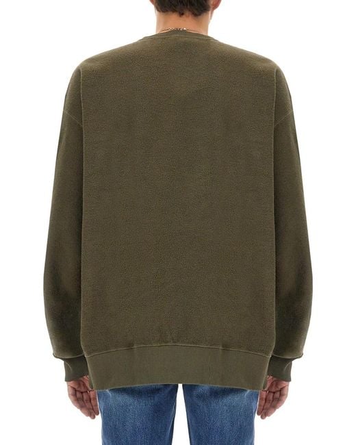 McQueen Green Sweatshirt With Logo T Cotton Sweatshirts for men