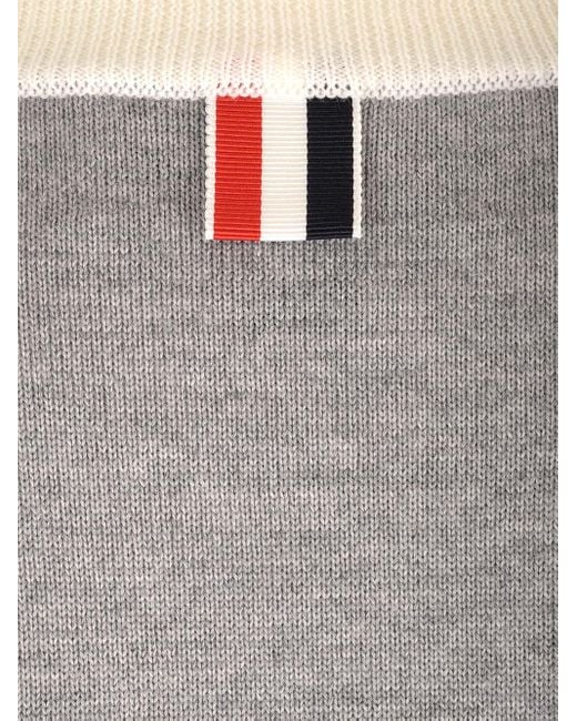Thom Browne Gray Merino Wool Crew-Neck Sweater