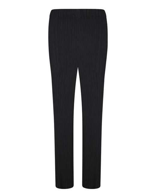 Issey Miyake Blue Pleated Straight Trousers