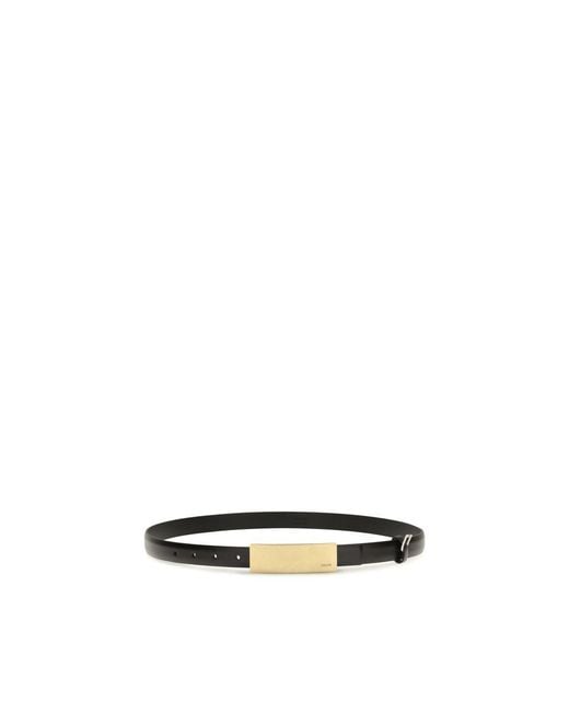 Khaite Black Calf Leather Bos Taurus Regular Belt