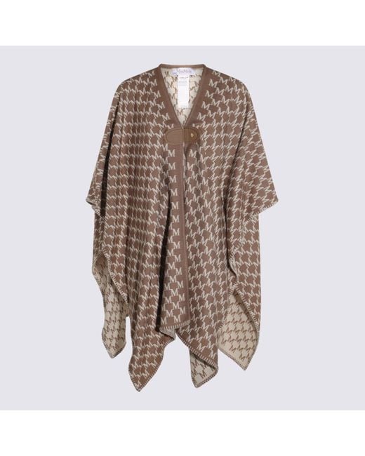 Max Mara Brown Wool Scarves